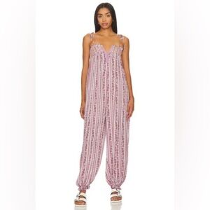 FREE PEOPLE Rule The World Maxi Relaxed Romper Tulip Combo Size XS